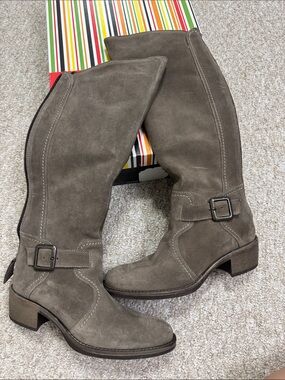 Bruno Magli Taupe Suede Chelsea Boots